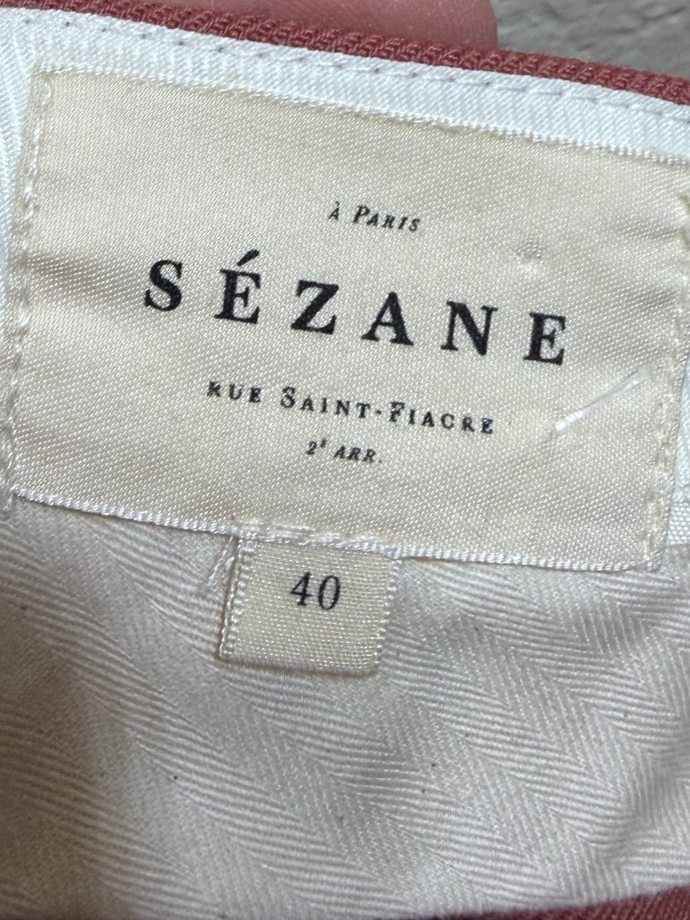 SEZANE MARTIN CROP 7/8th Wool Blend TROUSERS Pants Size 8/40 Rose Sophisticated - Picture 5 of 7